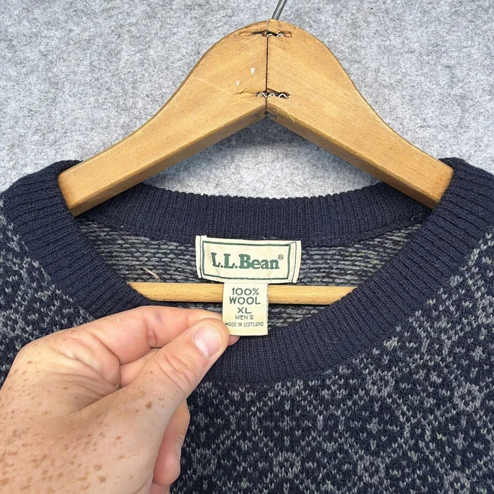Vintage L.L. Bean Wool Made In Scotland Men's XL Sweater Fair Isle